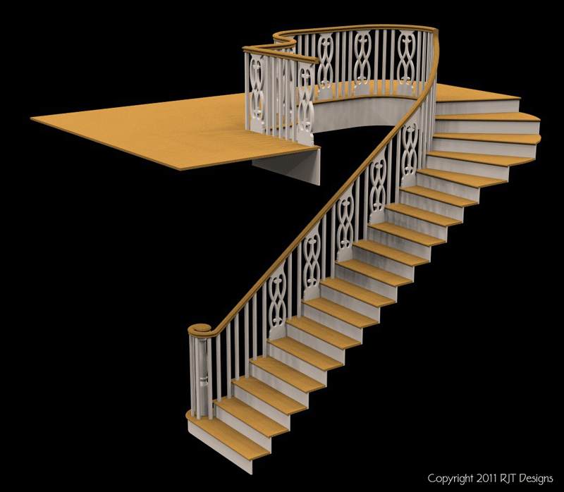 rendered stair